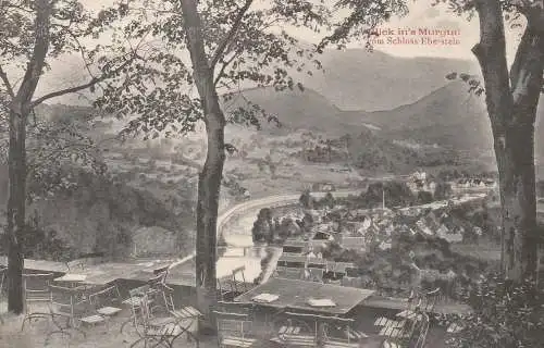 7562 GERNSBACH - OBERTSROT, Blick von Schloß Eberstein in das Murgtal, 1906