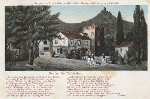 5330 KÖNIGSWINTER, Burghof, "Der Wirtin Töchterlein", Wandgemälde im neuen Burghof, 1906