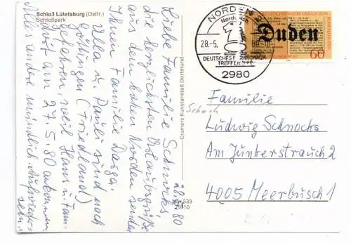 SCHACH / CHESS - Sonderstempel Deutsches Fernschach Treffen, Norddeich 1980