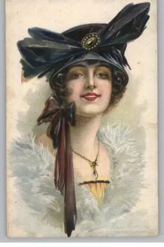 KÜNSTLER / Artist - JAN MARCOS, complete set # 2037, Glamour, beautiful wifes with hats