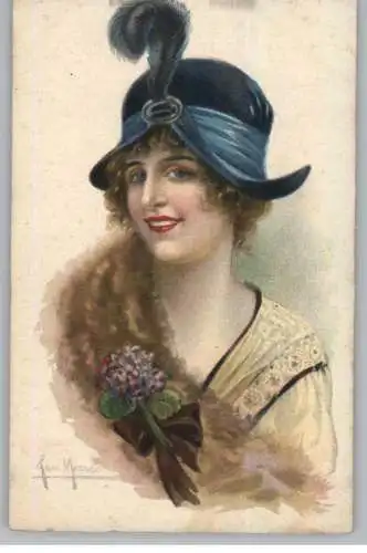 KÜNSTLER / Artist - JAN MARCOS, complete set # 2037, Glamour, beautiful wifes with hats