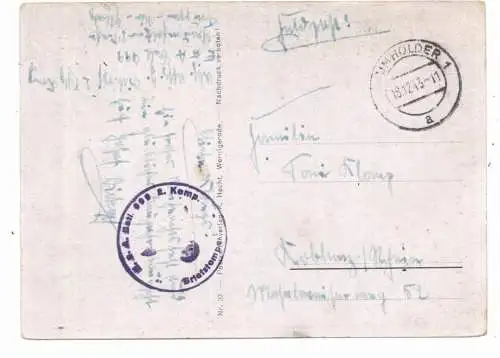 MILITÄR - 2.Weltkrieg, Ersatz- und Ausbildungskompanie 999, Strafbataillon, Truppenübungsplatz Baumholder 18.12.1943