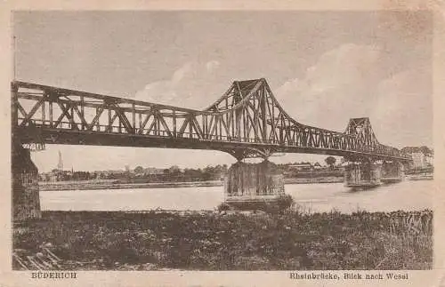 4230 WESEL - BÜDERICH, Rheinbrücke nach Wesel, 1921