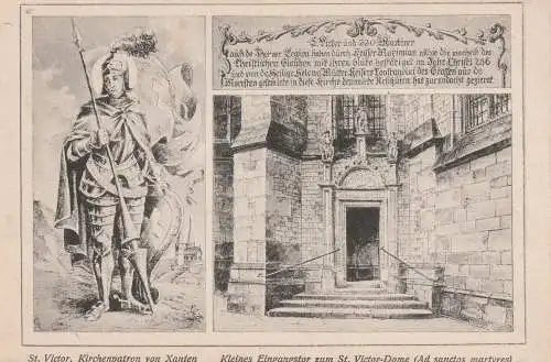 4232 XANTEN, St. Victor, Kirchenpatron / kl. Eingangstor, 1916