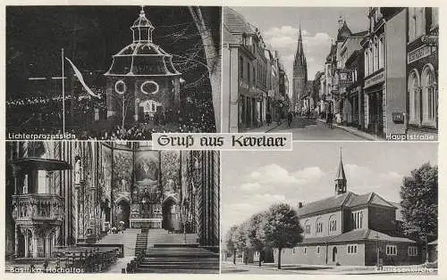 4178 KEVELAER, Klarisssenkirche, Hauptstrasse, Lichterprozession.... 1957