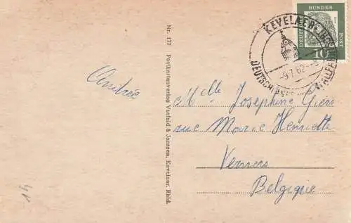 4178 KEVELAER, Rathaus, Hauptstrasse, Marienpark..., 1962, aptierter Stempel