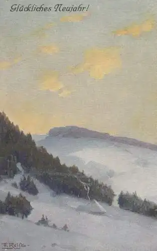 KÜNSTLER - ARTIST - FRITZ REISS,   Schwarzwaldlandschaft im Schnee
