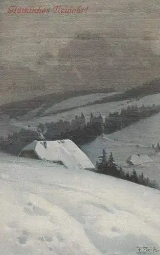 KÜNSTLER - ARTIST - FRITZ REISS,   Schwarzwaldlandschaft im Schnee