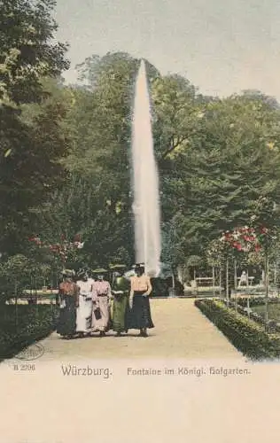 8700 WÜRZBURG, Fontäne im königl. Hofgarten, ca. 1905
