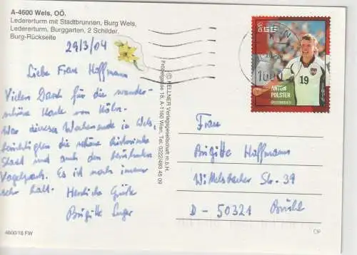 ÖSTERREICH - 2004, Michel 2469 ANTON / TONI POLSTER, AK-Einzelfrankatur