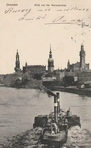 BINNENSCHIFFE - ELBE, Schlepper vor Dresden, 1914
