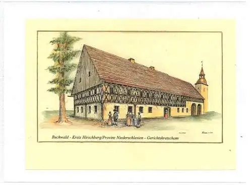 NIEDER - SCHLESIEN - ZILLERTHAL - ERDMANNSDORF - BUCHWALD, Gerichtskretscham, 18 x 13 cm