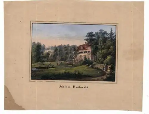NIEDER - SCHLESIEN - ZILLERTHAL - ERDMANNSDORF - SCHLOSS BUCHWALD, Farbkupferstich