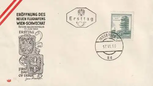 ÖSTERREICH - 1960, Michel 1052 Flughafen Schwachat, FDC