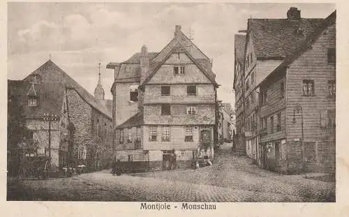 5108 MONSCHAU, Strassenpartie, 1923, belg. Feldpost, Poststempel Elsenborn