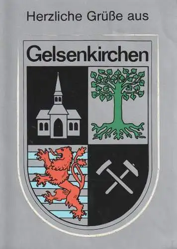 4650 GELSENKIRCHEN, Stadtwappen, Aufkleber-Karte