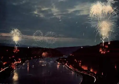 5422 LORELEY - SANKT GOARSHAUSEN, Feuerwerk - Rhein in Flammen, 1959