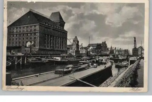 BINNENSCHIFFE - RHEIN, Frachtschiffe im Duisburger Hafen, 1930