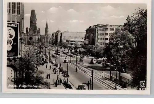 1000 BERLIN - CHARLOTTENBURG, Kurfürstendamm, U-Bahnstation, rücks. kl. Kleberest