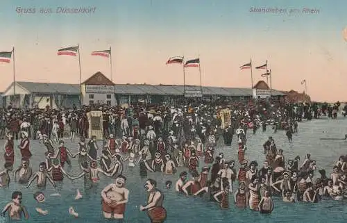 4000 DÜSSELDORF, Rheinschwimmbad zur Kaiserzeit, Gruss aus...