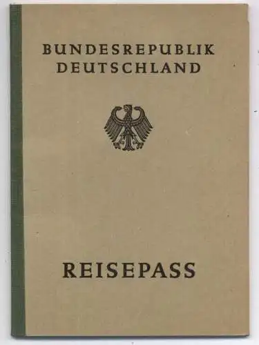 REISEPASS / PASSPORT - Deutschland 1954, sehr gute Erhaltung