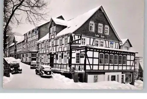 5948 SCHMALLENBERG - NORDENAU, Hotel Gnacke im Schnee, 1957, Oldtimer
