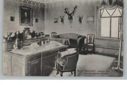 0-4721 FALKENSTEIN - PANSFELDE, Burg Falkenstein, Grafen - Arbeits - Zimmer