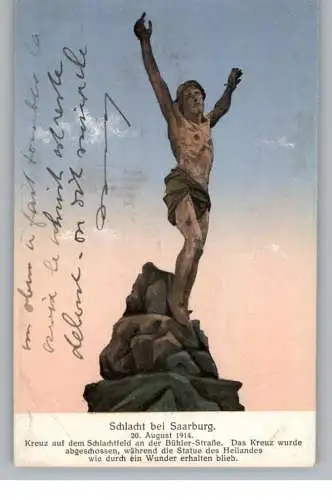 F 57400 SAARBURG/ SARREBOURG, Schlacht bei Saarburg, Kreuz auf dem Schlachtfeld, 1914