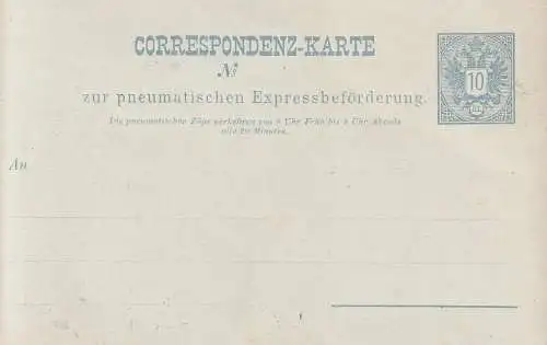 ÖSTERREICH - 1890, Rohrpost Ganzsache RP11