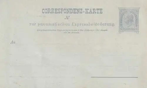 ÖSTERREICH - 1890, Rohrpost Ganzsache RP12