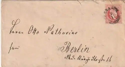 POLEN - 186..., Österr. Ganzsache von Chrzanow über Breslau nach Berlin, Bahnpost Oswiecim (Auschwitz) - Breslau