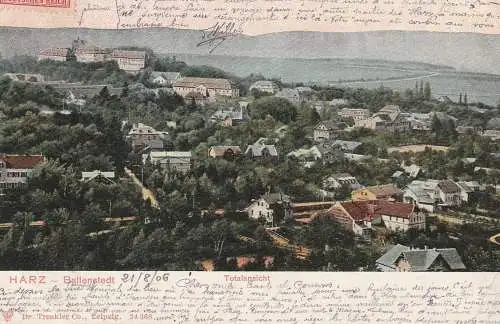 0-4303 BALLENSTEDT, Gesamtansicht 1906, Verlag Trenkler