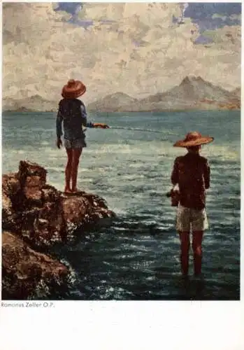 FISCHFANG / Fishing, Künstler-Karte, Chinesische Angler / Chinese Fishermen