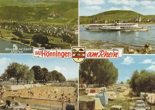 5462 BAD HÖNNINGEN, Campingplatz, Thermalbad, KD-Dampfer, Gesamtansicht, 1962