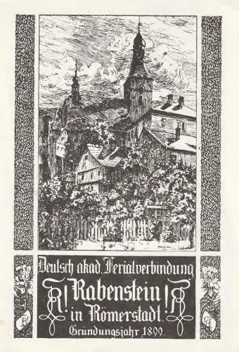 BÖHMEN & MÄHREN -  RÖMERSTADT / RYMAROV, Akad. Ferialverbindung. Nachkriegskarte