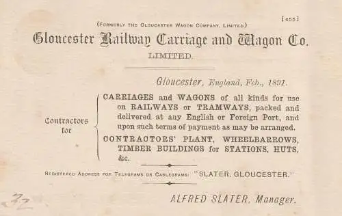 GREAT BRITAIN - 1891, Private Postal Stationery, Gloucester Railway Carriage to Caracas - Venezuela