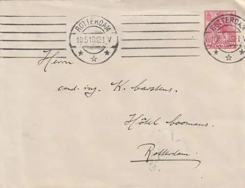 NIEDERLANDE - 1910, Umschlag U 12, Rotterdam