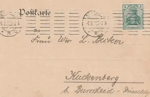 4600 DORTMUND, Löwenbrauerei Overbeck, 1911, Bestätigung des Zahlungseinganges, Ww. Becker Burscheid - Kuckenberg