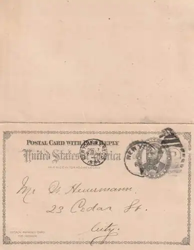 USA - 1894, One Cent Privat Postal Stationery, Campell, Nichols & Gwyer, Warehouse New York