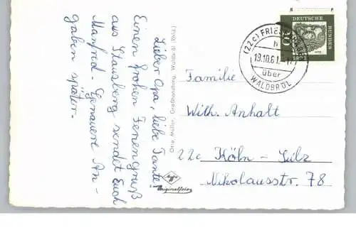 5242 KIRCHEN - FRIESENHAGEN, Postgeschichte, Tagesstemepl 1961 Friesenhagen über Waldbröl