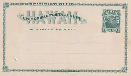 HAWAII - Postal Stationery UX3