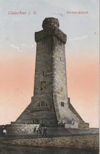0-9610 GLAUCHAU, Bismarckturm, 1916, Feldpost Lazarett Stadtkrankenhaus