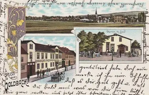 0-5801 GOLDBACH (Nessetal), Lithographie, Ed. Bechstein's Restaurant - Gartensaal, Gesamtansicht