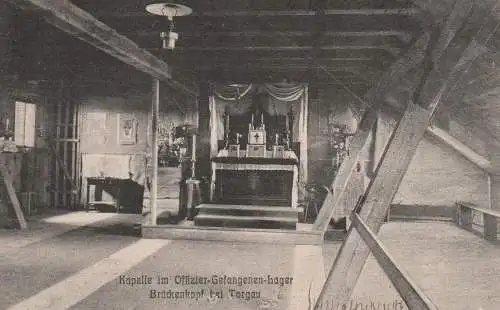 0-7290 TORGAU, Kapelle im Offizier-Gefangenen-Lager Brückenkopf, verschickt nach Frankreich, 3 kl. Heftungslöcher