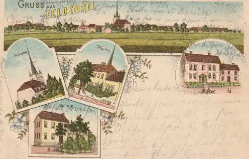 0-5403 GREUSSEN - FELDENGEL, Lithographie 1903, 5 Ansichten