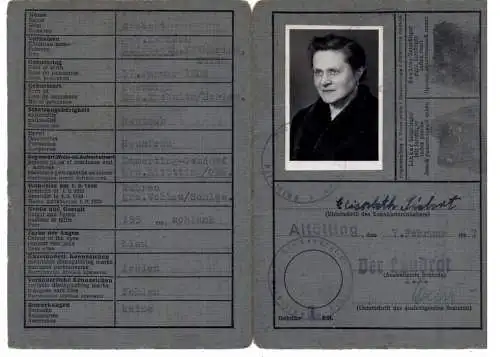 AUSWEIS / PASSPORT / CARTE D'IDENTITE, Deutsche Kennkarte, 1947 Altötting