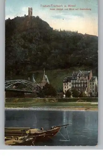 5580 TRABEN - TRARBACH, Hotel Adolph / Blick auf Gravenburg, 1910