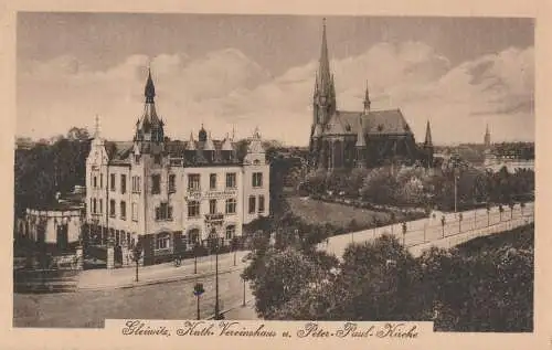 OBER - SCHLESIEN - GLEIWITZ / GLIWICE, Katholisches Vereinshaus und Peter- und Paul - Kirche (Kolping)