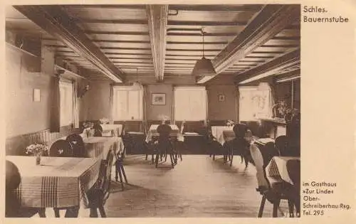 NIEDER - SCHLESIEN - OBER - SCHREIBERHAU / SZKLARSKA POREBA, Gasthaus "Zur Linde" Schles. Bauernstube, 1940