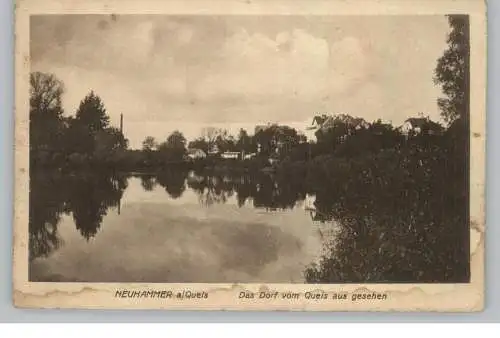 NIEDER - SCHLESIEN - NEUHAMMER am Queis / SWIETOSCZOW, Blick vom Queis, 1918, deutsche Feldpost
